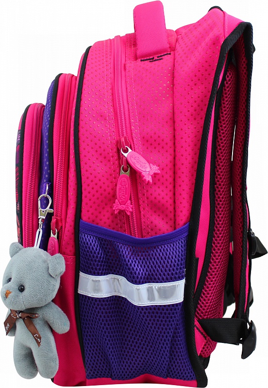 Рюкзак розовый Котенок с брелоком Мишка  